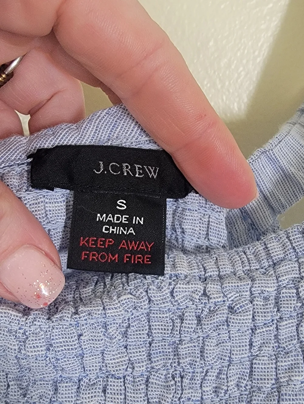 J. Crew Light Blue Smocked Midi Sundress